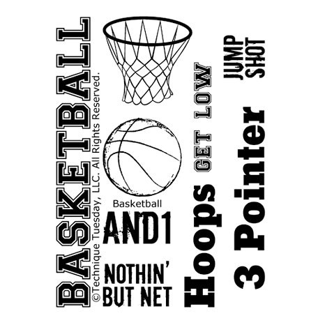 Technique Tuesday - Clear Acrylic Stamps - Basketball