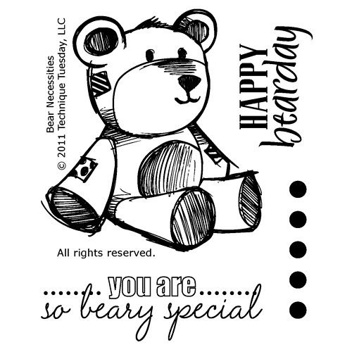 Technique Tuesday - Clear Acrylic Stamps - Bear Necessities