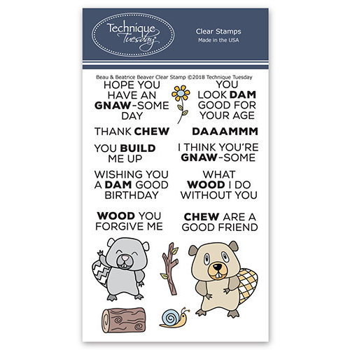 Technique Tuesday - Animal House Collection - Clear Photopolymer Stamps - Beau and Beatrice Beaver