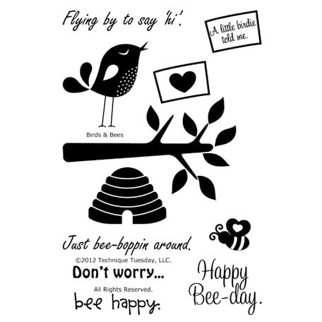 Technique Tuesday - Clear Acrylic Stamps - Birds and Bees