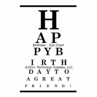 Technique Tuesday - Clear Acrylic Stamps - Happy Birthday Eye Chart