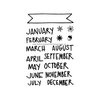 Technique Tuesday - Clear Acrylic Stamps - Banner Months by Ali Edwards