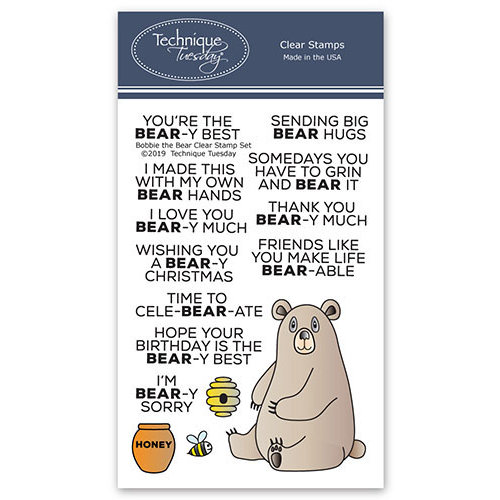 Technique Tuesday - Animal House Collection - Clear Photopolymer Stamps - Bobbi the Bear