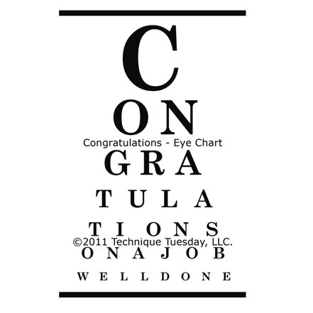 Technique Tuesday - Clear Acrylic Stamps - Congratulations Eye Chart