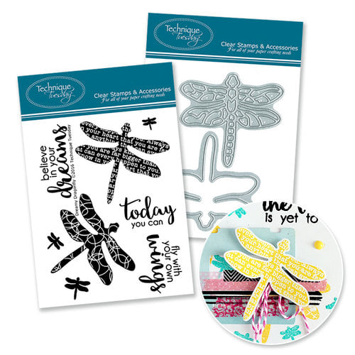 Technique Tuesday - DIY Steel Die and Acrylic Stamp Set - Dragonfly Bundle
