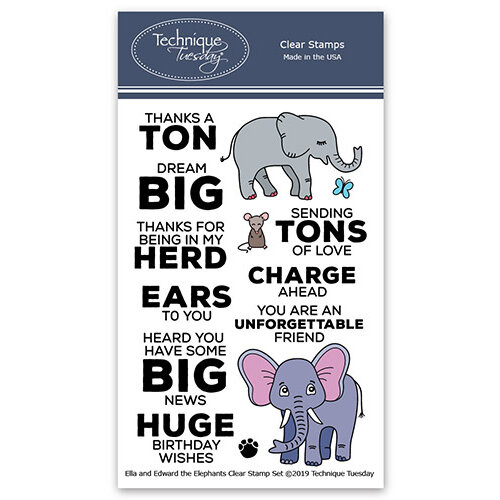 Technique Tuesday - Animal House Collection - Clear Photopolymer Stamps - Ella and Edward the Elephants