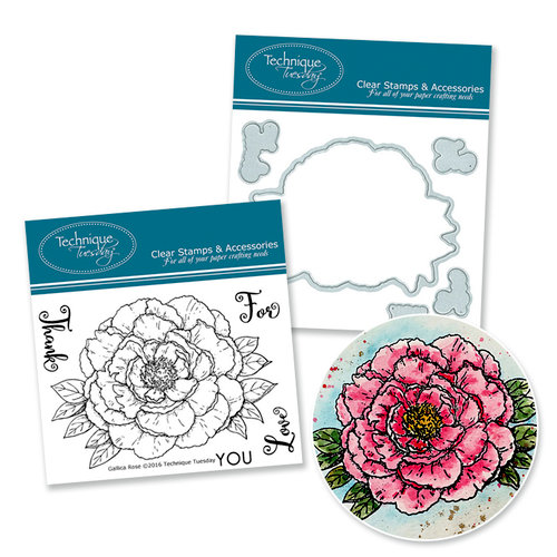 Technique Tuesday - DIY Steel Die and Acrylic Stamp Set - Gallica Rose Bundle