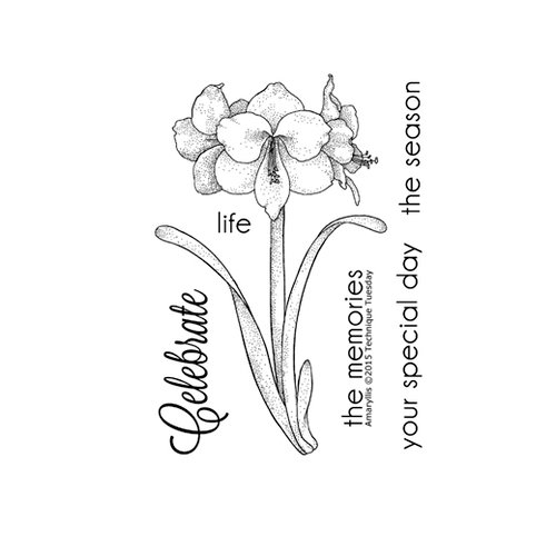 Technique Tuesday - Clear Acrylic Stamps - Greenhouse Society Amaryllis