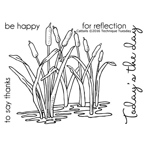 Technique Tuesday - Greenhouse Society Collection - Clear Photopolymer Stamps - Cattails