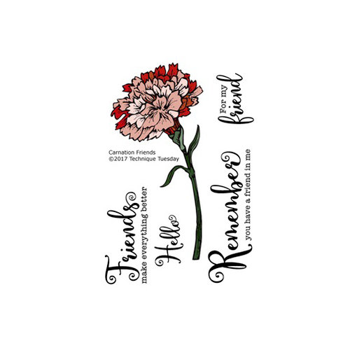 Technique Tuesday - Greenhouse Society Collection - Clear Photopolymer Stamps - Carnation Friends