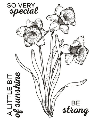 Technique Tuesday - Clear Acrylic Stamps - Daffodil