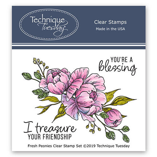 Technique Tuesday - Greenhouse Society Collection - Clear Photopolymer Stamps - Fresh Peonies
