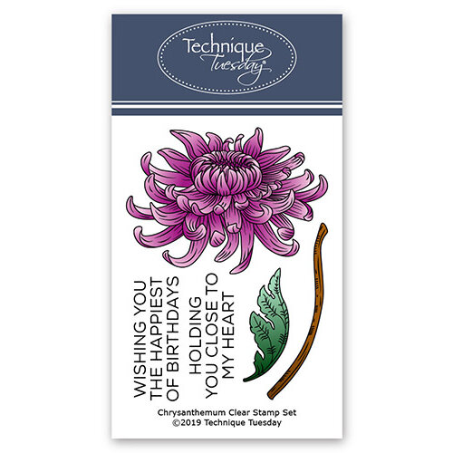 Technique Tuesday - Greenhouse Society Collection - Clear Photopolymer Stamps - Chrysanthemum Flower