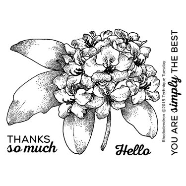 Technique Tuesday - Greenhouse Society Collection - Clear Photopolymer Stamps - Rhododendron