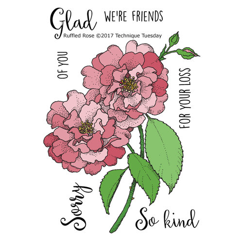 Technique Tuesday - Greenhouse Society Collection - Clear Acrylic Stamps - Ruffled Rose