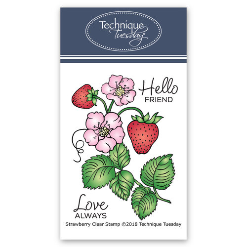Technique Tuesday - Greenhouse Society Collection - Clear Acrylic Stamps - Strawberry