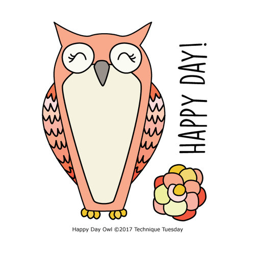 Technique Tuesday - Clear Photopolymer Stamps - Happy Day Owl