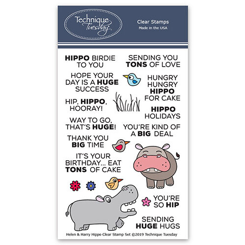 Technique Tuesday - Animal House Collection - Clear Photopolymer Stamps - Helen and Harry the Hippos