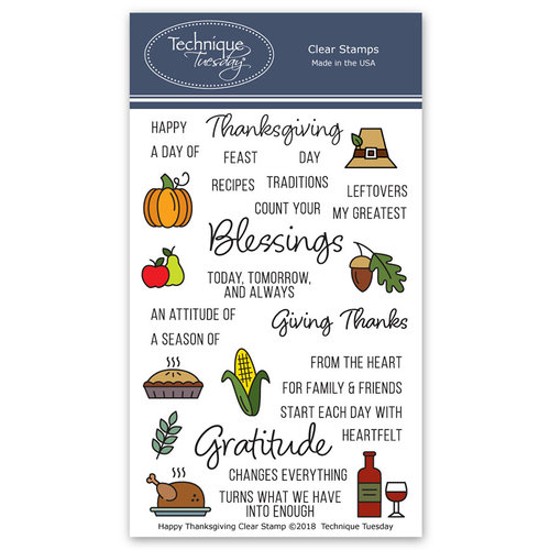 Technique Tuesday - Memory Keepers Studio - Clear Photopolymer Stamps - Happy Thanksgiving