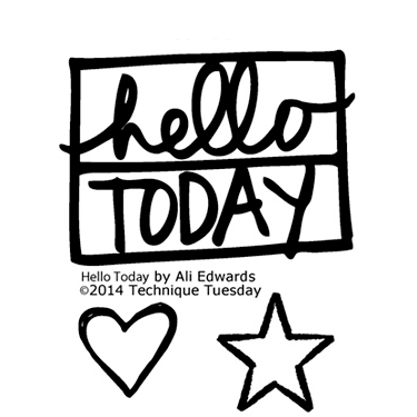 Technique Tuesday - Clear Acrylic Stamps - Hello Today by Ali Edwards