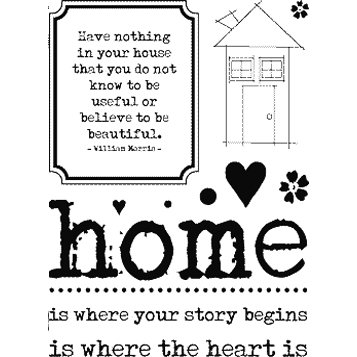 Technique Tuesday - Background and Image - Clear Acrylic Stamps - Home is Where the Heart Is
