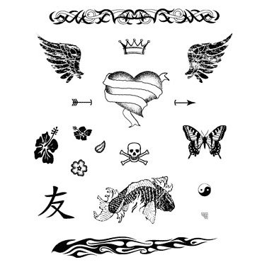 Technique Tuesday - Clear Stamps - Skin Deep - Tattoos, CLEARANCE