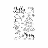 Technique Tuesday - Christmas - Clear Acrylic Stamps - Jolly Holidays
