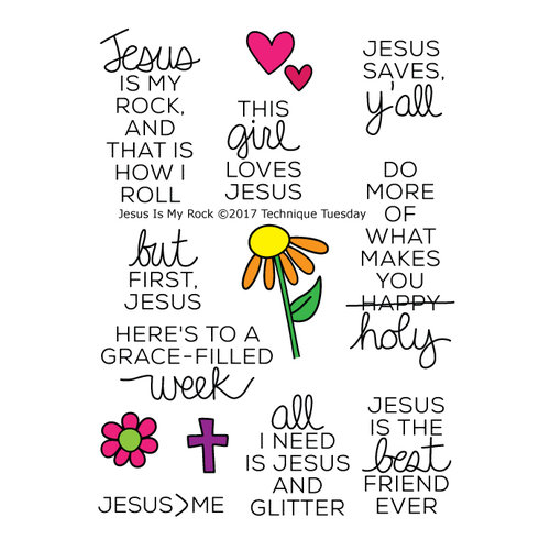 Technique Tuesday - Clear Photopolymer Stamps - Jesus is my Rock