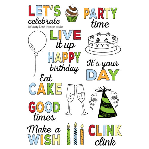 Technique Tuesday - Memory Keepers Studio - Clear Photopolymer Stamps - Let's Party