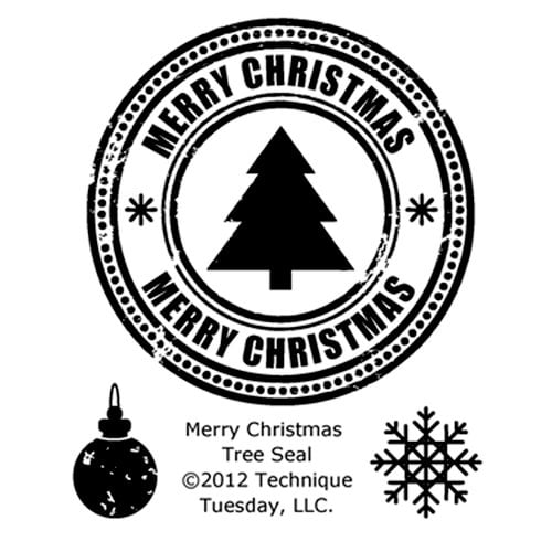 Technique Tuesday - Clear Acrylic Stamps - Merry Christmas Tree Seal