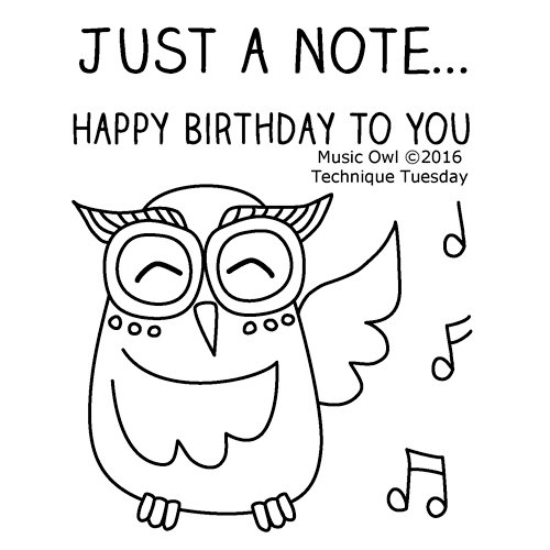 Technique Tuesday - Clear Acrylic Stamps - Music Owl