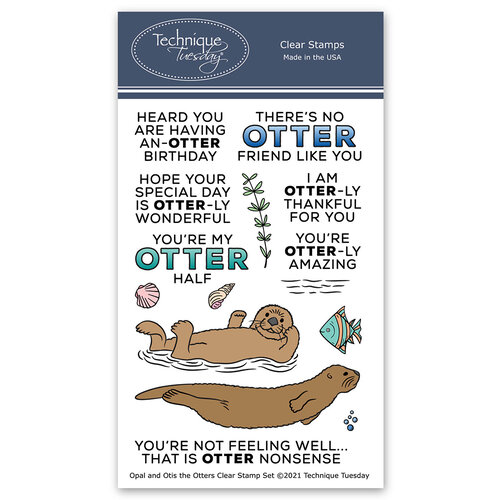 Technique Tuesday - Animal House Collection - Clear Photopolymer Stamps -  Opal and Otis the Otters
