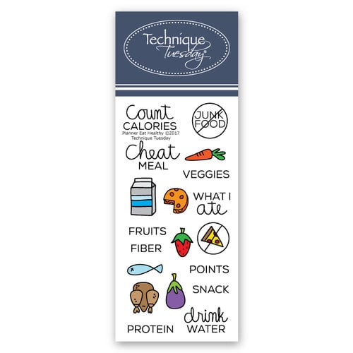 Technique Tuesday - Planner Collection - Clear Photopolymer Stamps - Eat Healthy