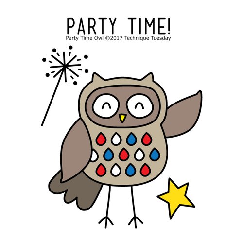 Technique Tuesday - Clear Photopolymer Stamps - Party Time Owl