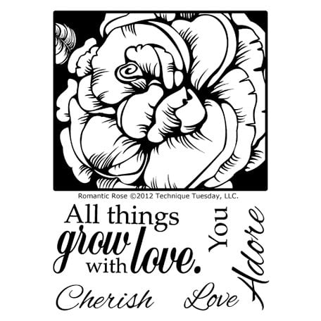 Technique Tuesday - Clear Acrylic Stamps - Romantic Rose