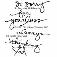 Technique Tuesday - Clear Acrylic Stamps - So Sorry by Ali Edwards