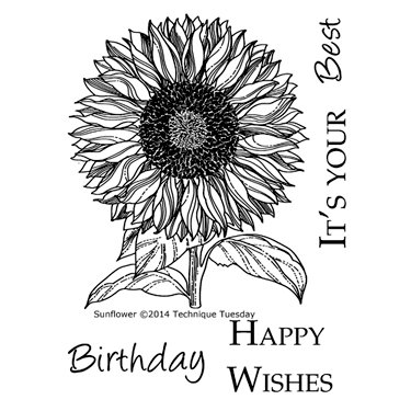 Technique Tuesday - Clear Acrylic Stamps - Sunflower