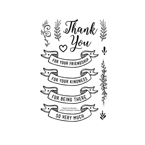 Technique Tuesday - Clear Acrylic Stamps - Thank You Banners