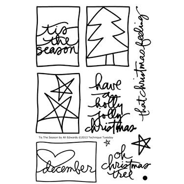 Technique Tuesday - Clear Acrylic Stamps - Christmas - Tis the Season by Ali Edwards