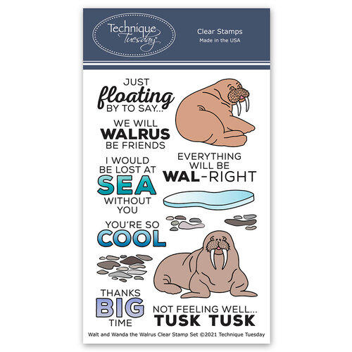 Technique Tuesday - Animal House Collection - Clear Photopolymer Stamps - Walt and Wanda the Walrus