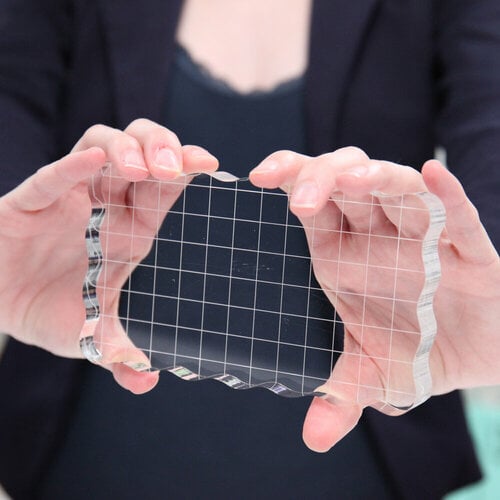PATIKIL Acrylic Stamp Block, 3 Pack Clear Stamping Block with Grid Lines  Decorative Mounting Blocks Set Round for Scrapbooking DIY Crafts Card Making