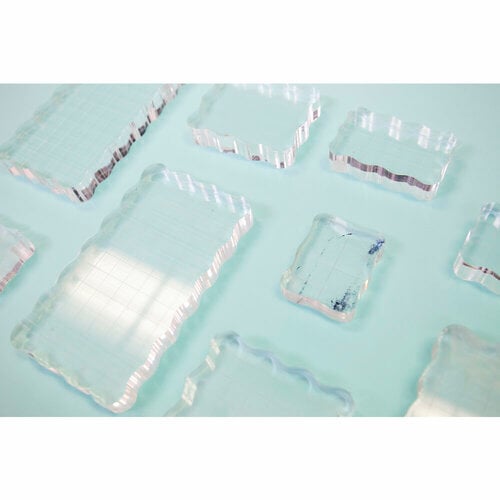 WYSE 5PCS Clear Acrylic Stamp Blocks Set，Acrylic Block for Craft Stamping  Card Making Tools