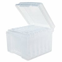 Scrapbook.com - Clear Craft Storage Box - with 6 Tabbed Dividers - Includes  15 Pack Medium Storage Envelopes