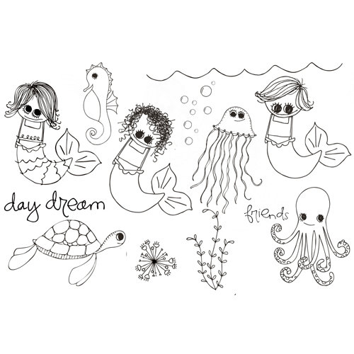 Unity Stamp - Clever Handmade Collection - Unmounted Rubber Stamp - Under the Sea