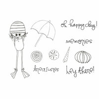 Unity Stamp - Clever Handmade Collection - Unmounted Rubber Stamp - On the Beach