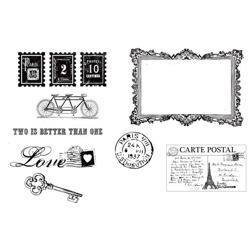 Unity Stamp - Echo Park Collection - Unmounted Rubber Stamp Set - With Love