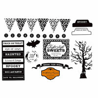 Unity Stamp - Echo Park Collection - Halloween - Unmounted Rubber Stamp - Fright Night