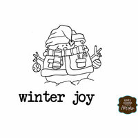 Unity Stamp - Itty Bitty Collection - Unmounted Rubber Stamp - Roly Poly Winter Joy
