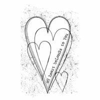 Unity Stamp - Itty Bitty Collection - Unmounted Rubber Stamp - My Heart Belongs