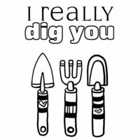 Unity Stamp - Itty Bitty Collection - Unmounted Rubber Stamp Set - I Dig You